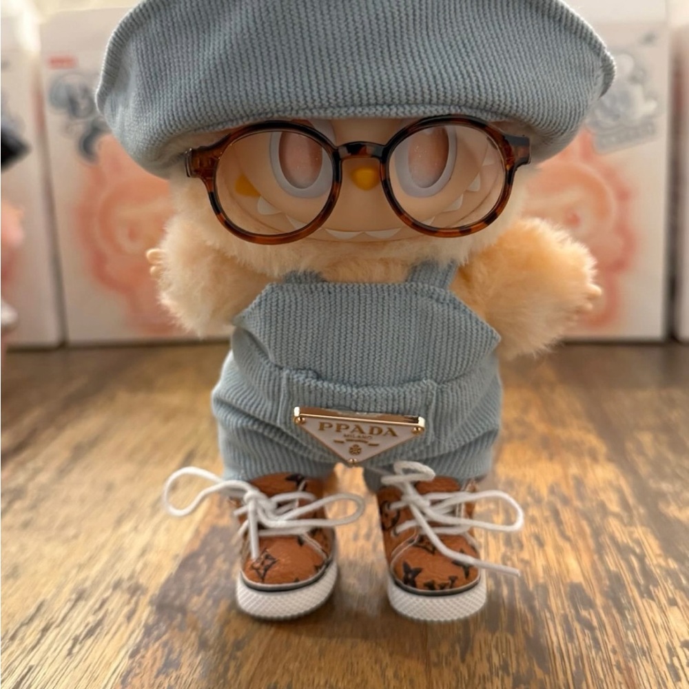 Adorable Labubu Blue Overalls with matching Hat